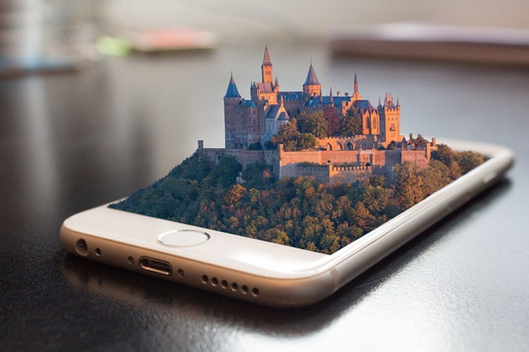 Photoshopped castle on an iPhone